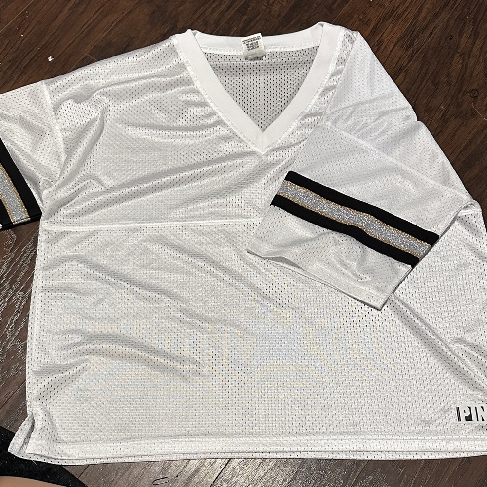 White PINK oversized Jersey Top